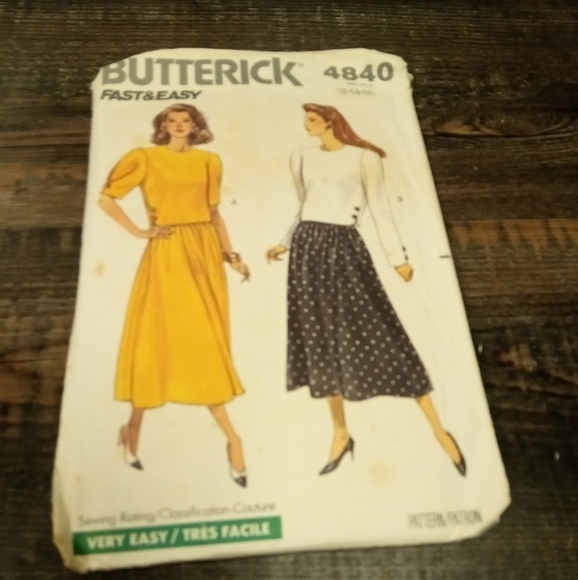 Butterick Sewing Pattern 4840 Women's Petite Top & Skirt Size 12-16 - Picture 1 of 2